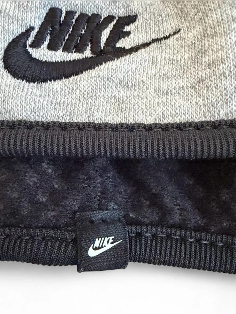 Nike Youth Light Gray + Black Ear Warmer Headband